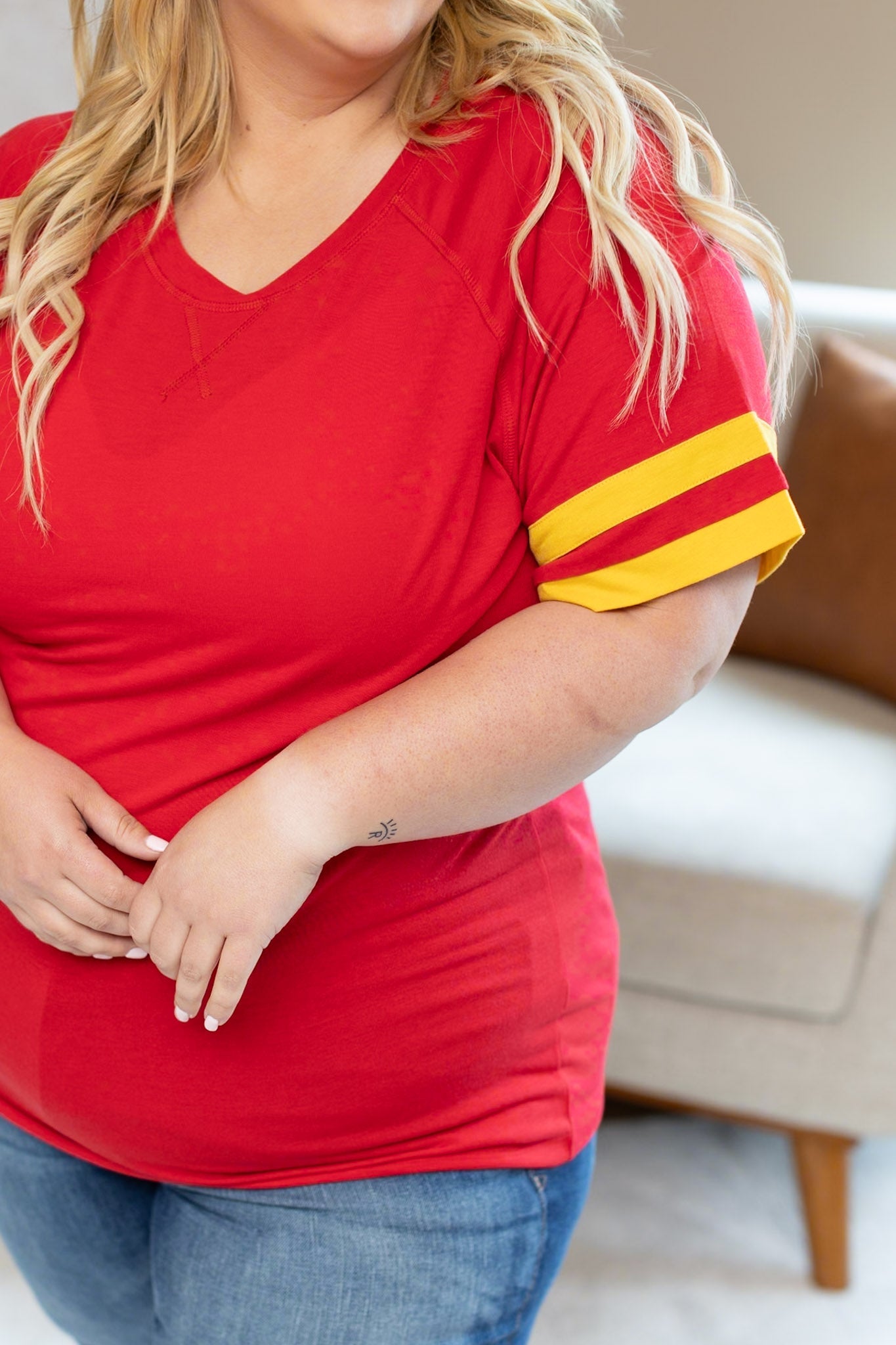 Kylie Tee - Kansas City Red and Yellow | Women's Top