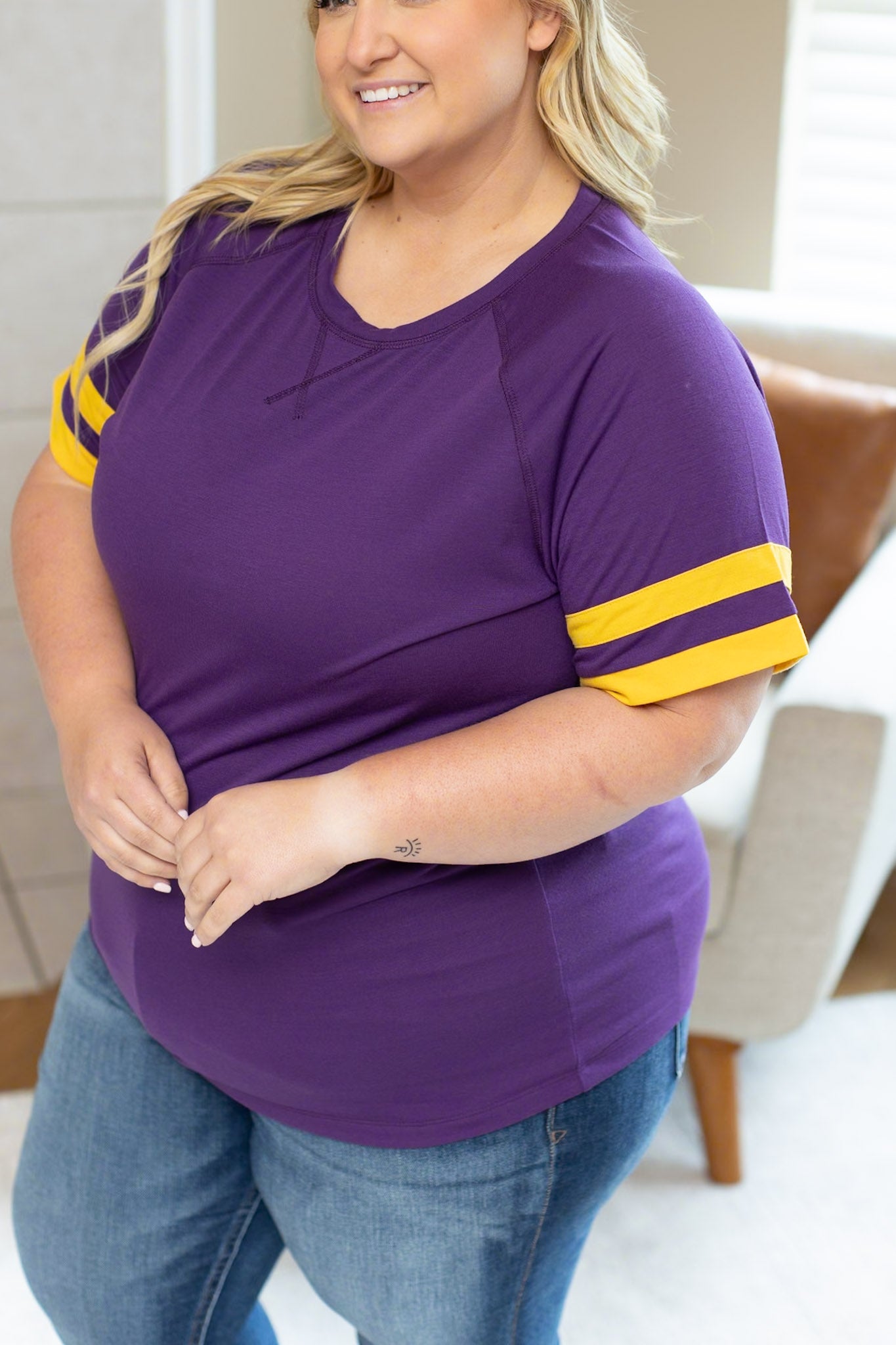 Michelle Mae Kylie Tee - Minnesota Purple and Yellow