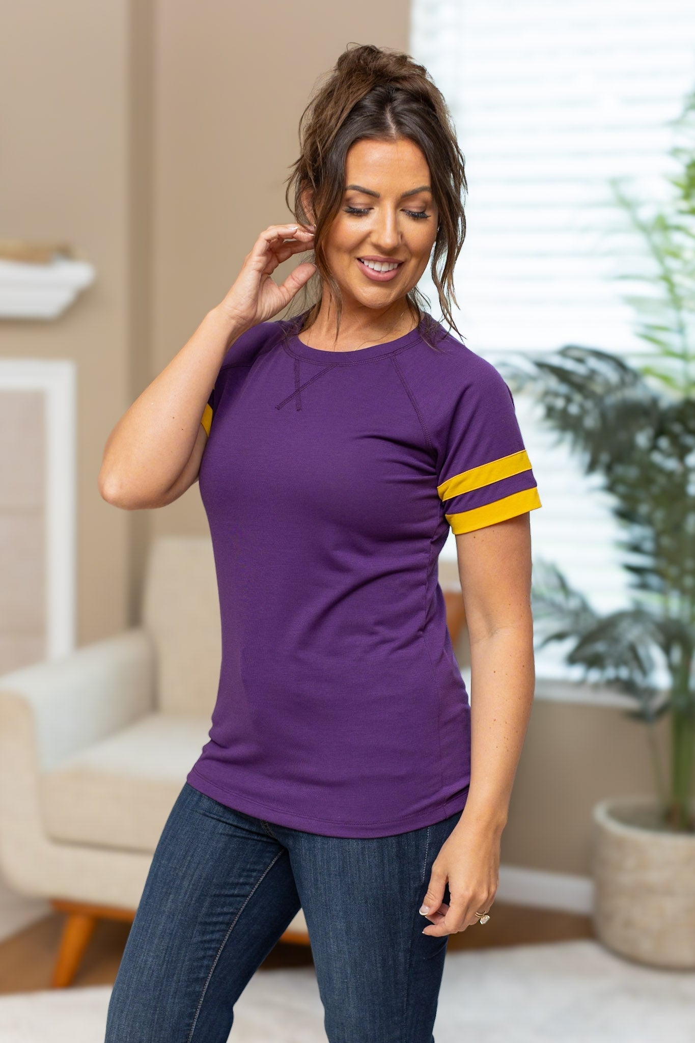 Michelle Mae Kylie Tee - Minnesota Purple and Yellow