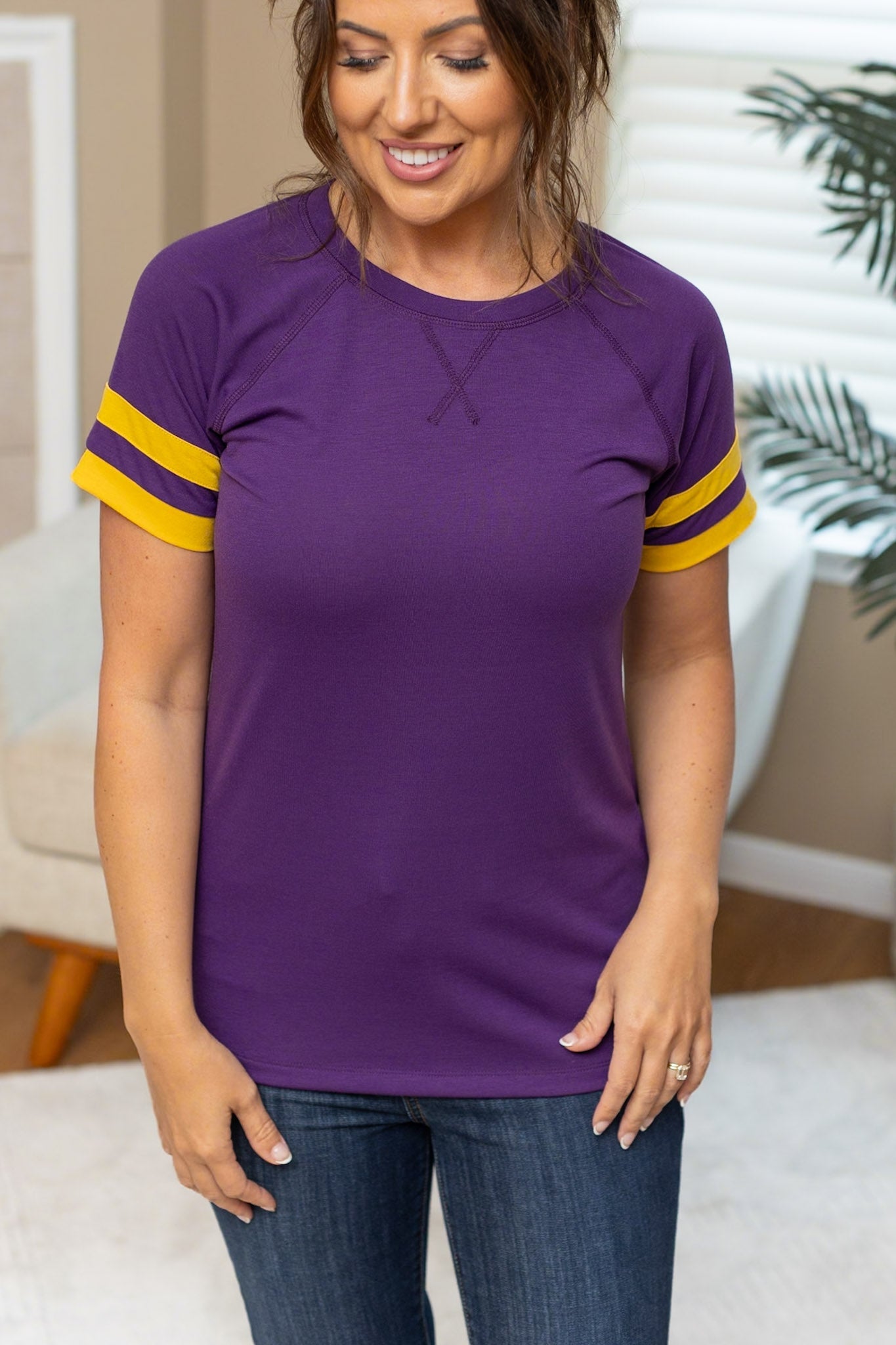 Michelle Mae Kylie Tee - Minnesota Purple and Yellow