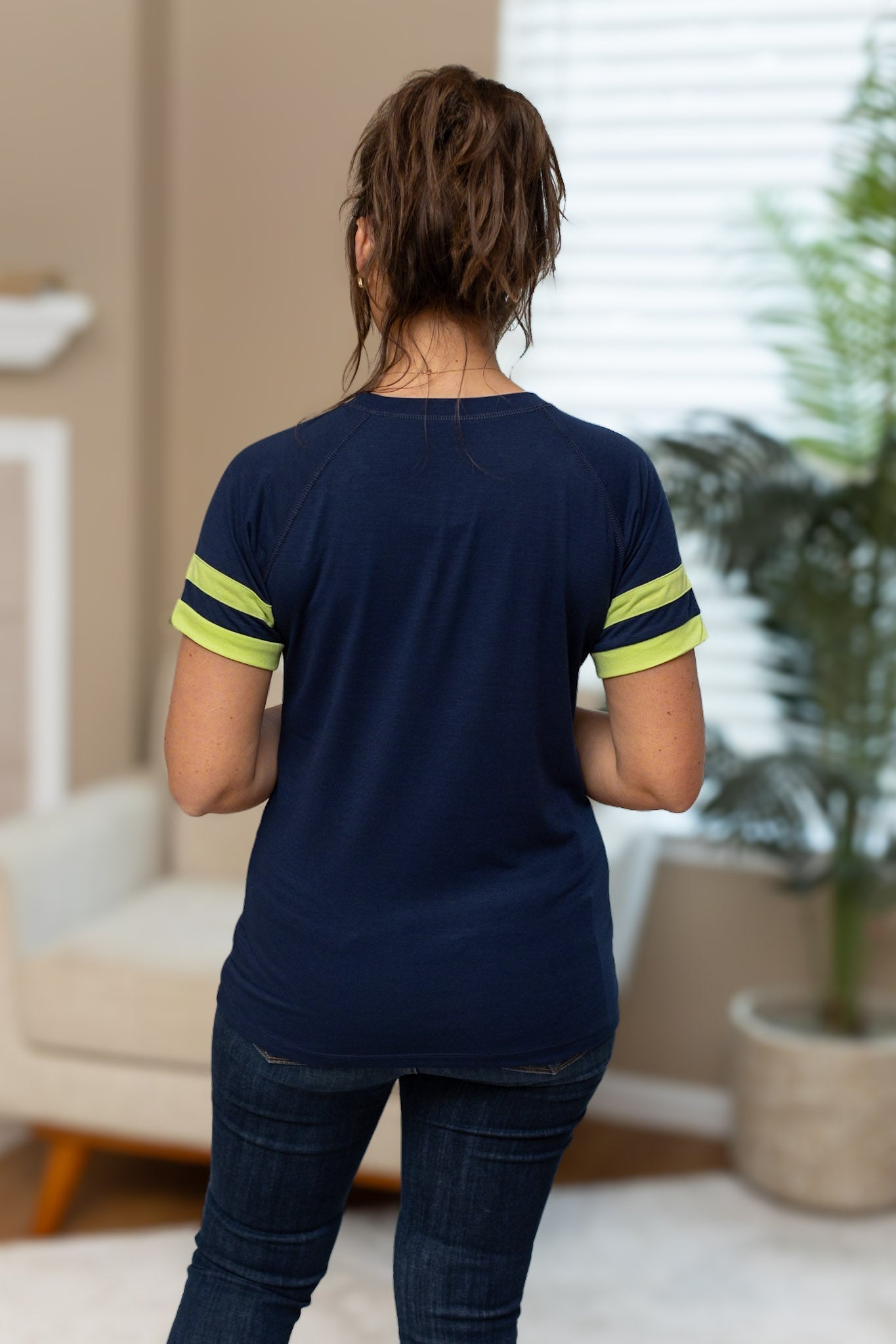 Michelle Mae Kylie Tee - Seattle Navy and Lime