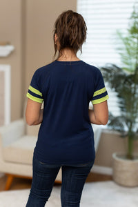 Michelle Mae Kylie Tee - Seattle Navy and Lime