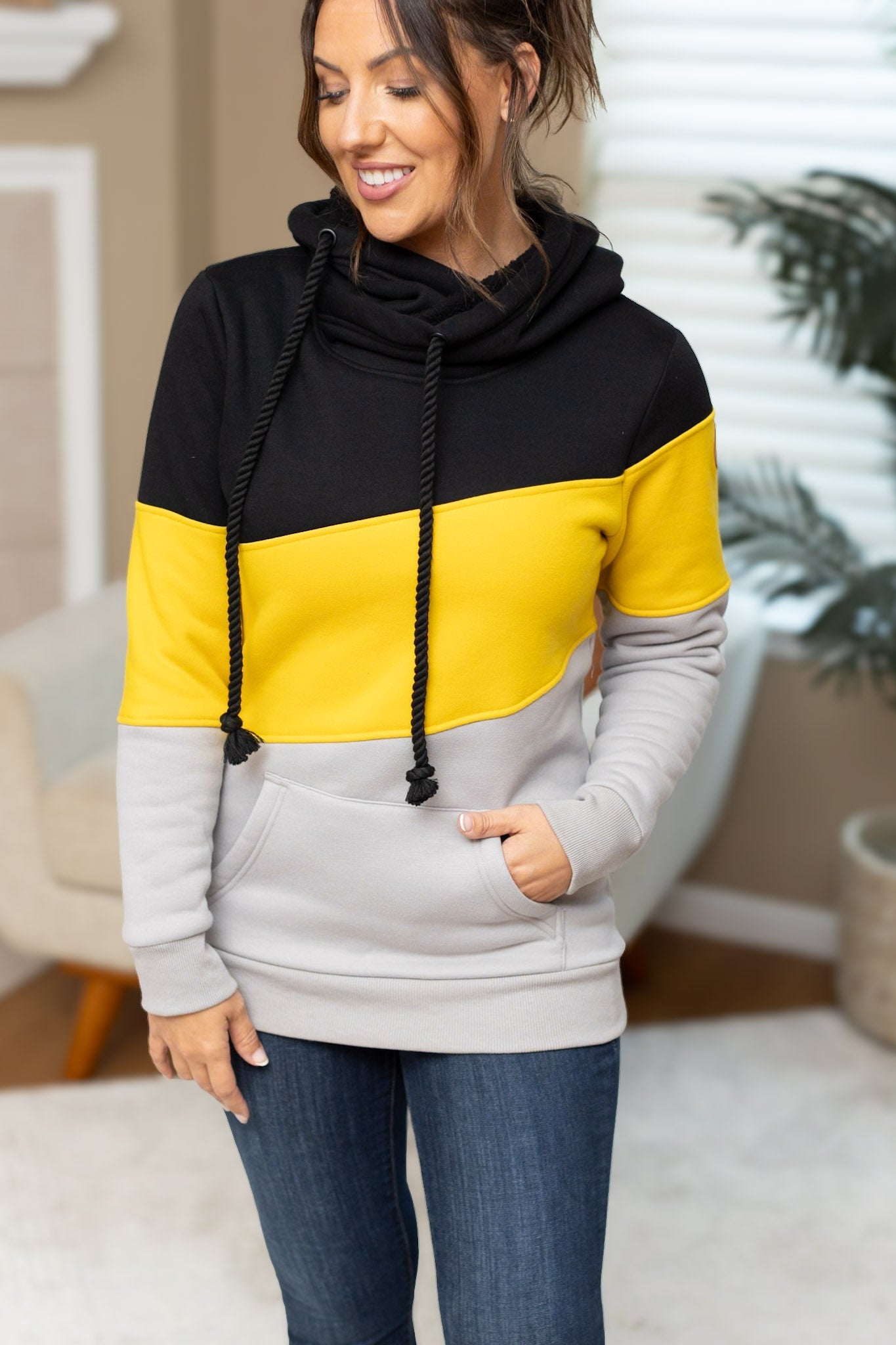 Michelle Mae Lizzie Women's Hoodie | Pittsburgh Black, Yellow, Grey