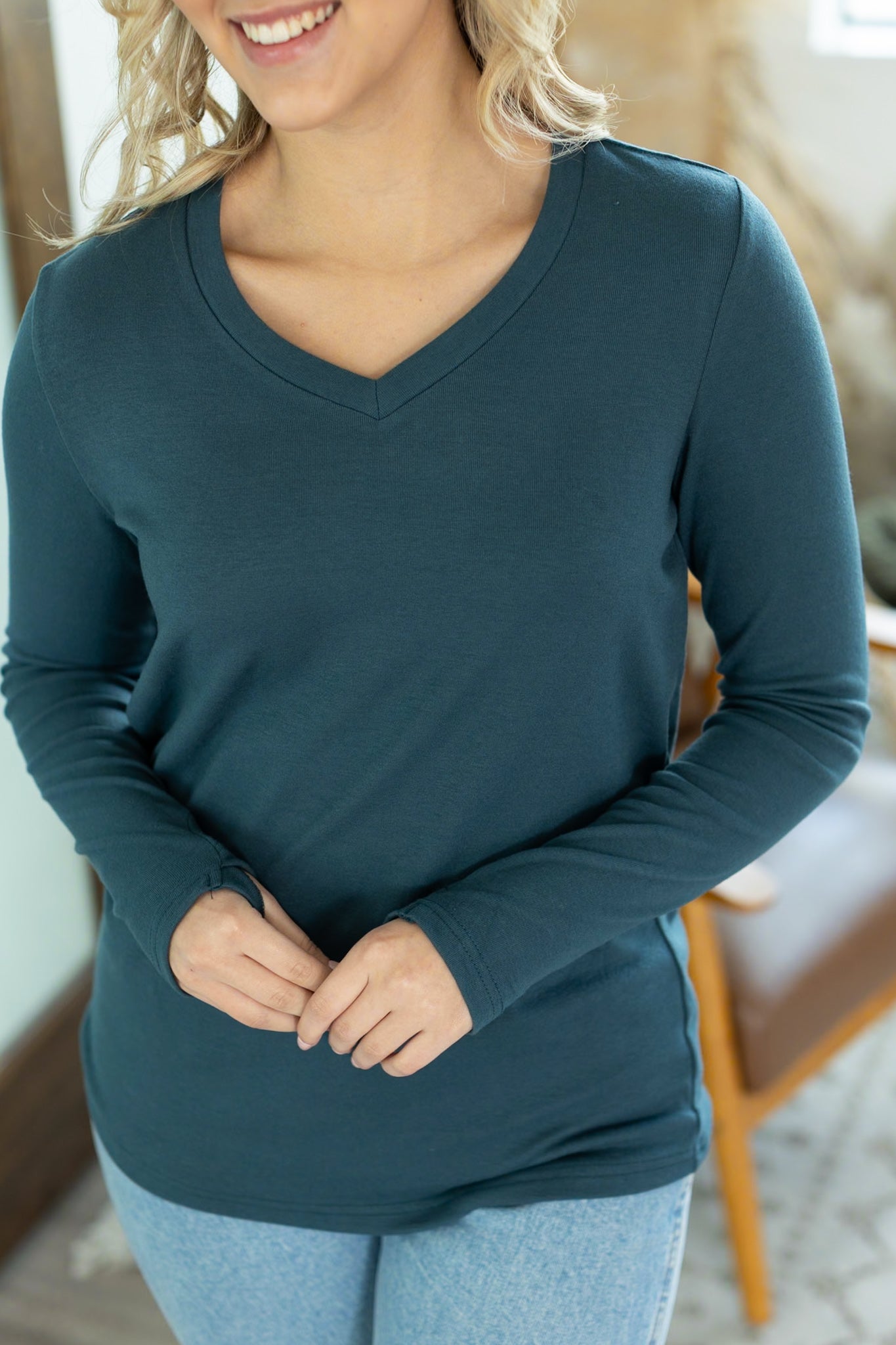 Michelle Mae Leah Long Sleeve Top - Teal