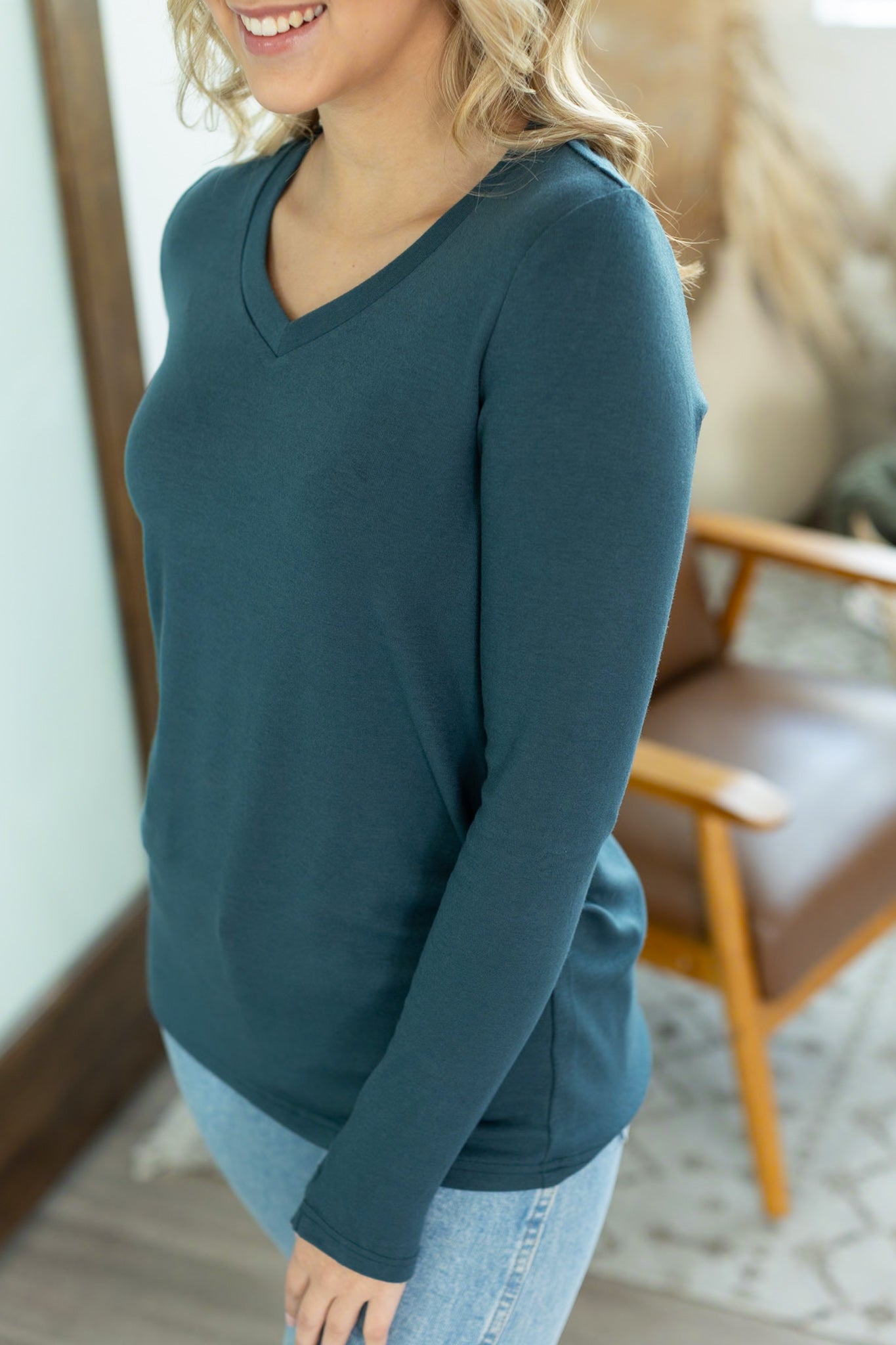 Michelle Mae Leah Long Sleeve Top - Teal