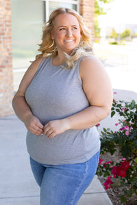 Tara Ribbed Tank - Grey