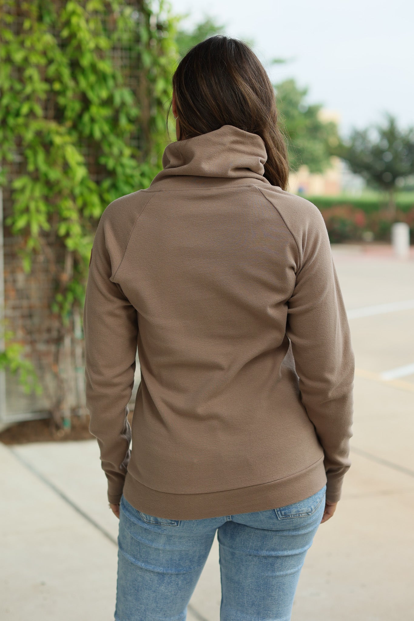 Michelle Mae Classic Zoey ZipCowl Sweatshirt - Mocha