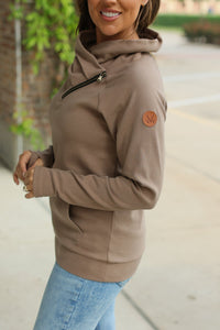 Michelle Mae Classic Zoey ZipCowl Sweatshirt - Mocha