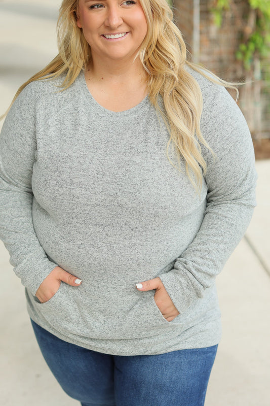 Michelle Mae Hannah Pocket Pullover - Grey