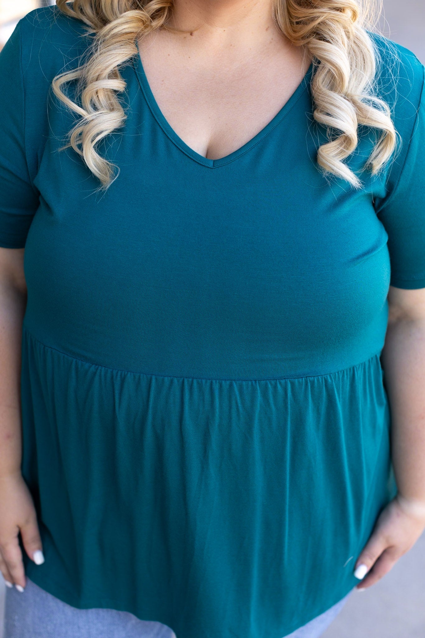 Michelle Mae Sarah Ruffle Short Sleeve - Teal