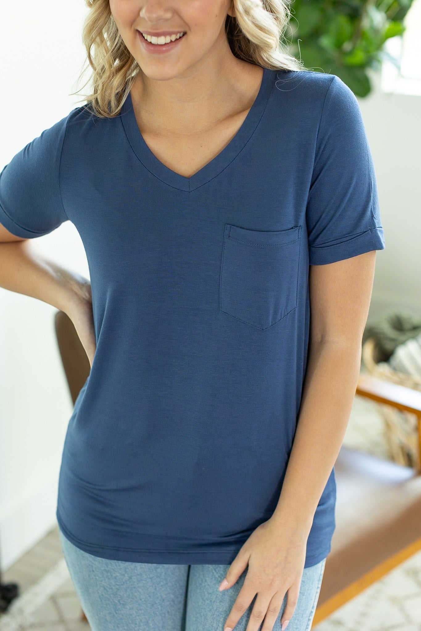 Michelle Mae Sophie Pocket Tee - Blue