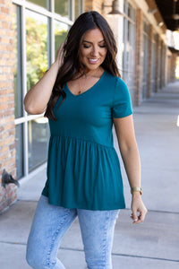 Michelle Mae Sarah Ruffle Short Sleeve - Teal