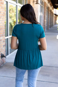 Michelle Mae Sarah Ruffle Short Sleeve - Teal