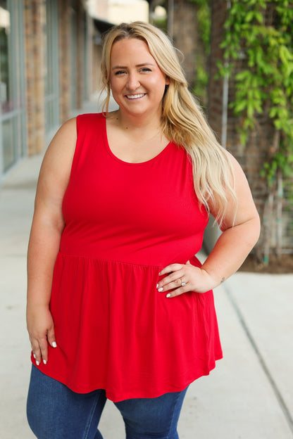 Michelle Mae Renee Ruffle Tank - Red