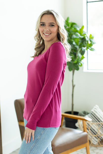 Michelle Mae Leah Long Sleeve Top - Magenta