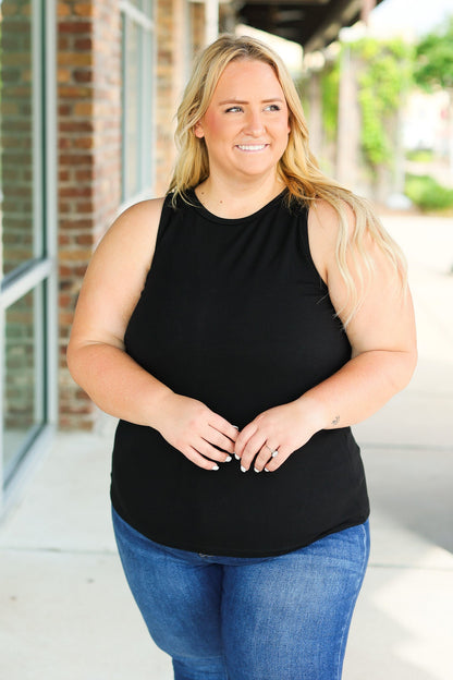 Tara Ribbed Tank - Black