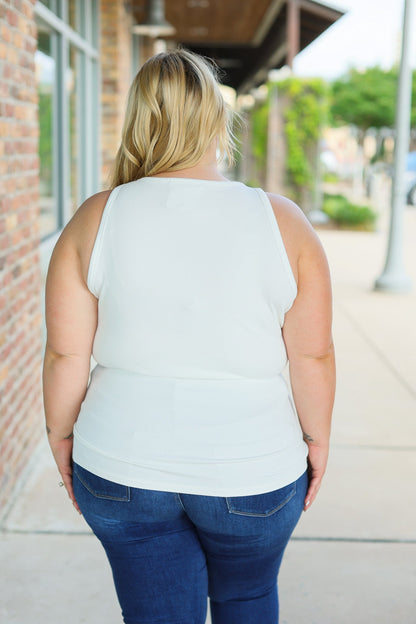 Tara Ribbed Tank - White