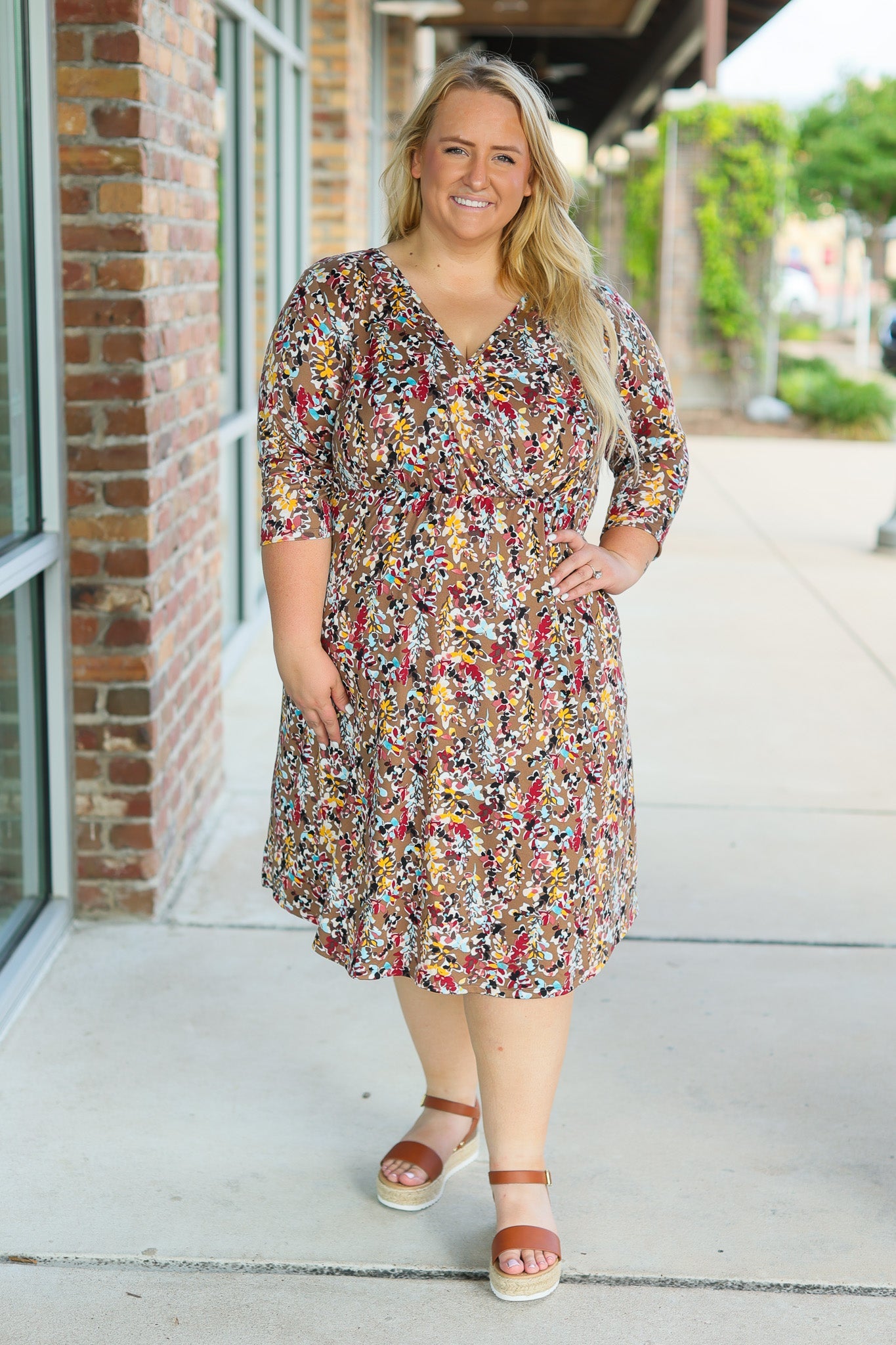 Michelle Mae Taylor Dress - Mocha Floral