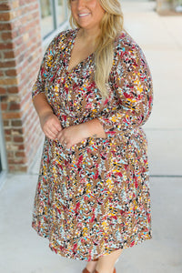 Michelle Mae Taylor Dress - Mocha Floral