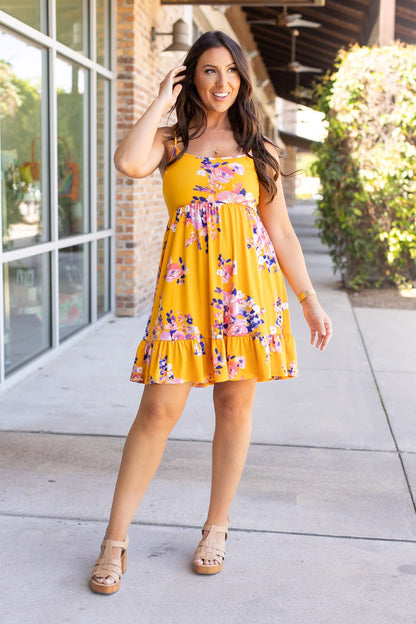 Michelle Mae Rory Ruffle Dress - Golden Floral