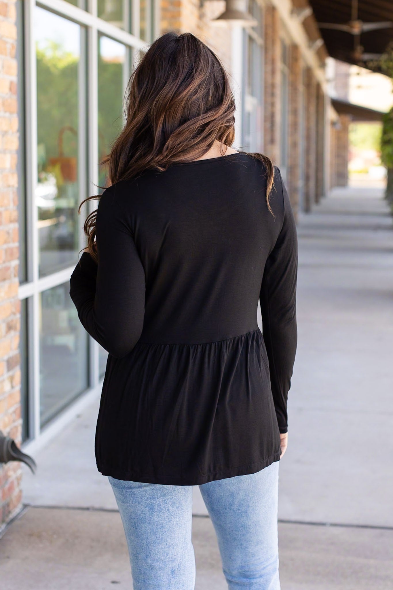 Michelle Mae Long Sleeve Sarah Ruffle - Black