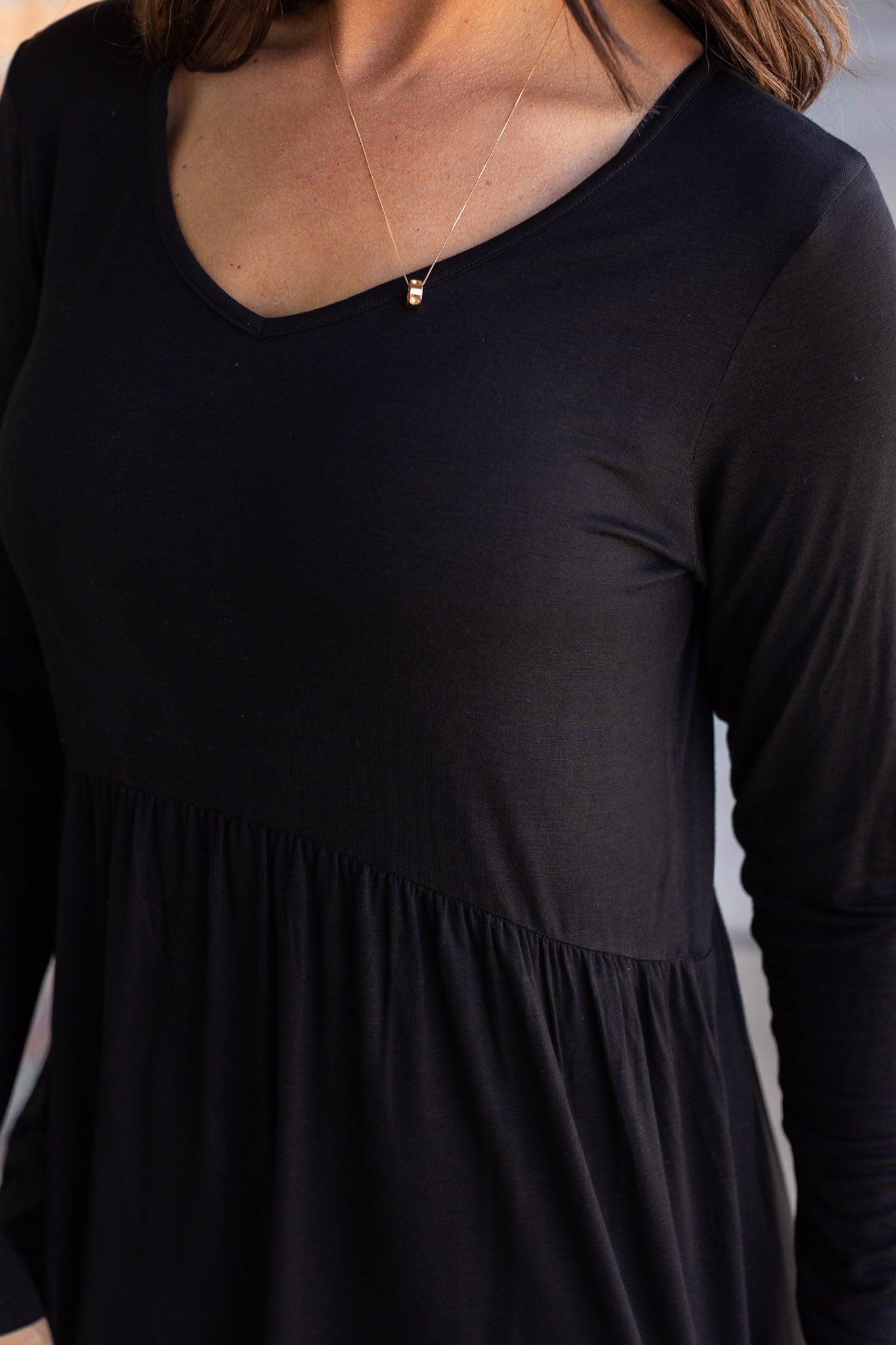 Michelle Mae Long Sleeve Sarah Ruffle - Black