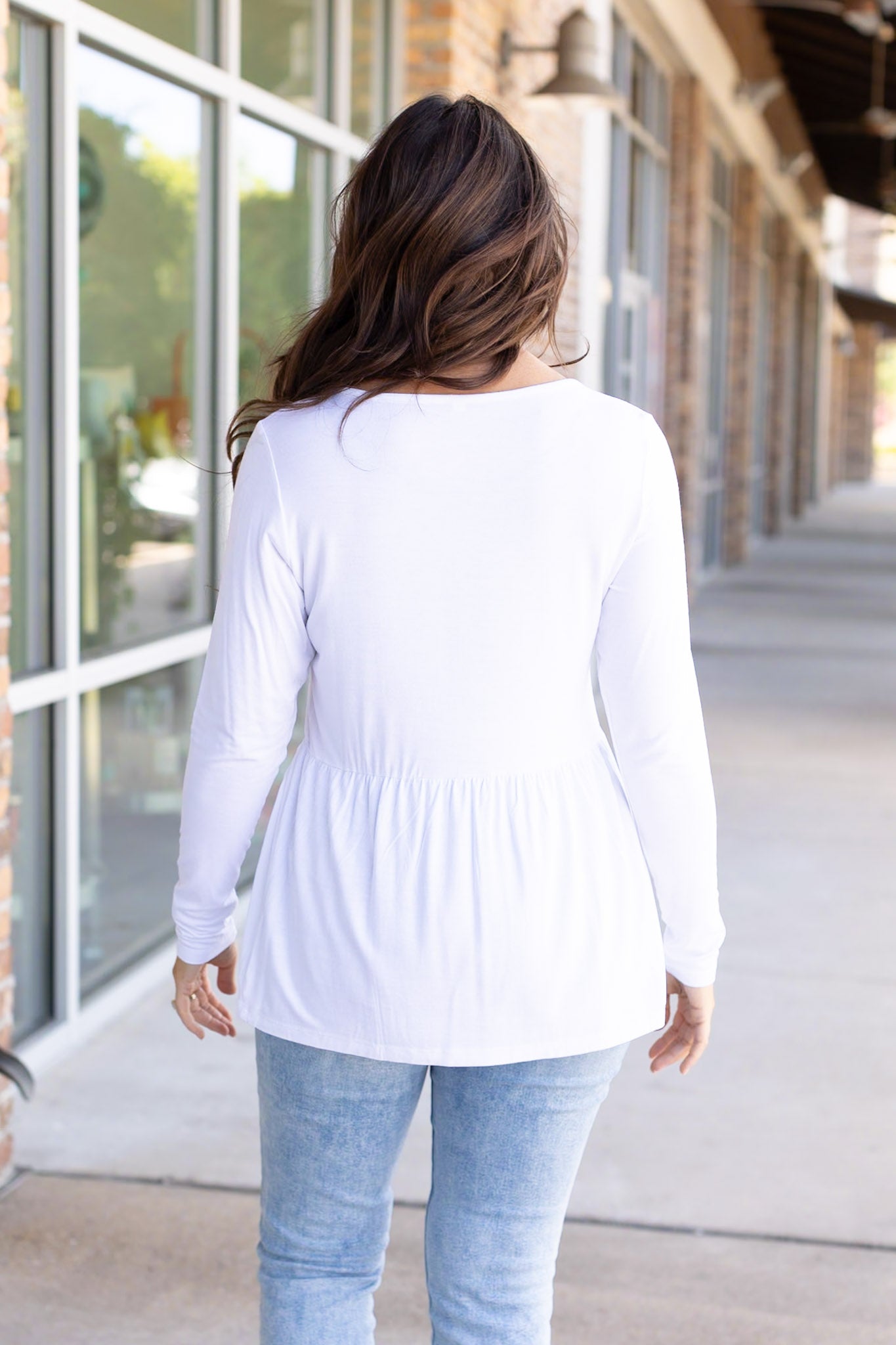 Michelle Mae Long Sleeve Sarah Ruffle - White