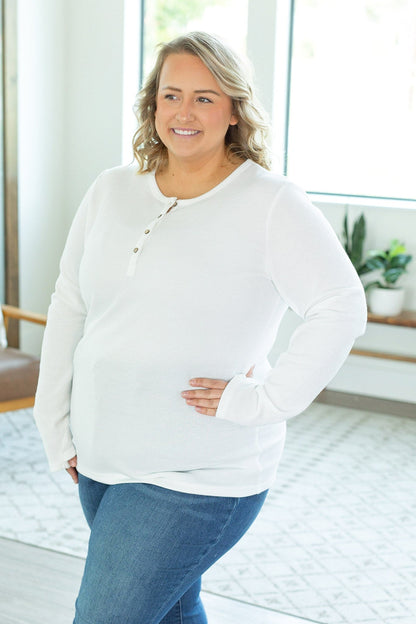 Michelle Mae Harper Long Sleeve Henley - White