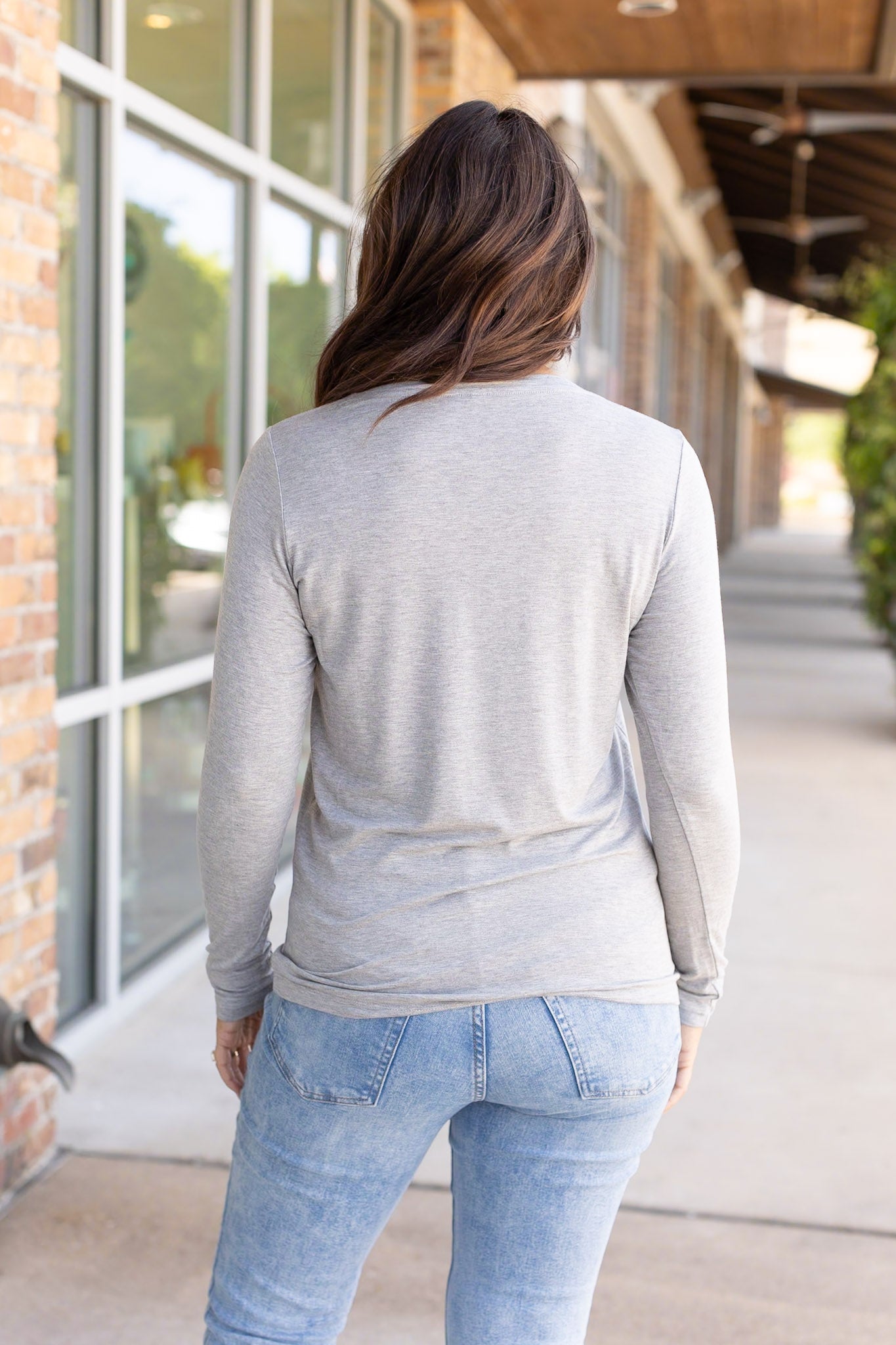 Michelle Mae Larissa Long Sleeve - Light Grey