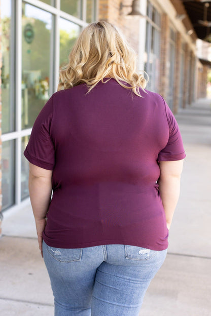 Michelle Mae Sophie Pocket Tee - Burgundy