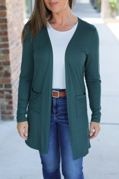 Michelle Mae Classic Cardigan - Evergreen