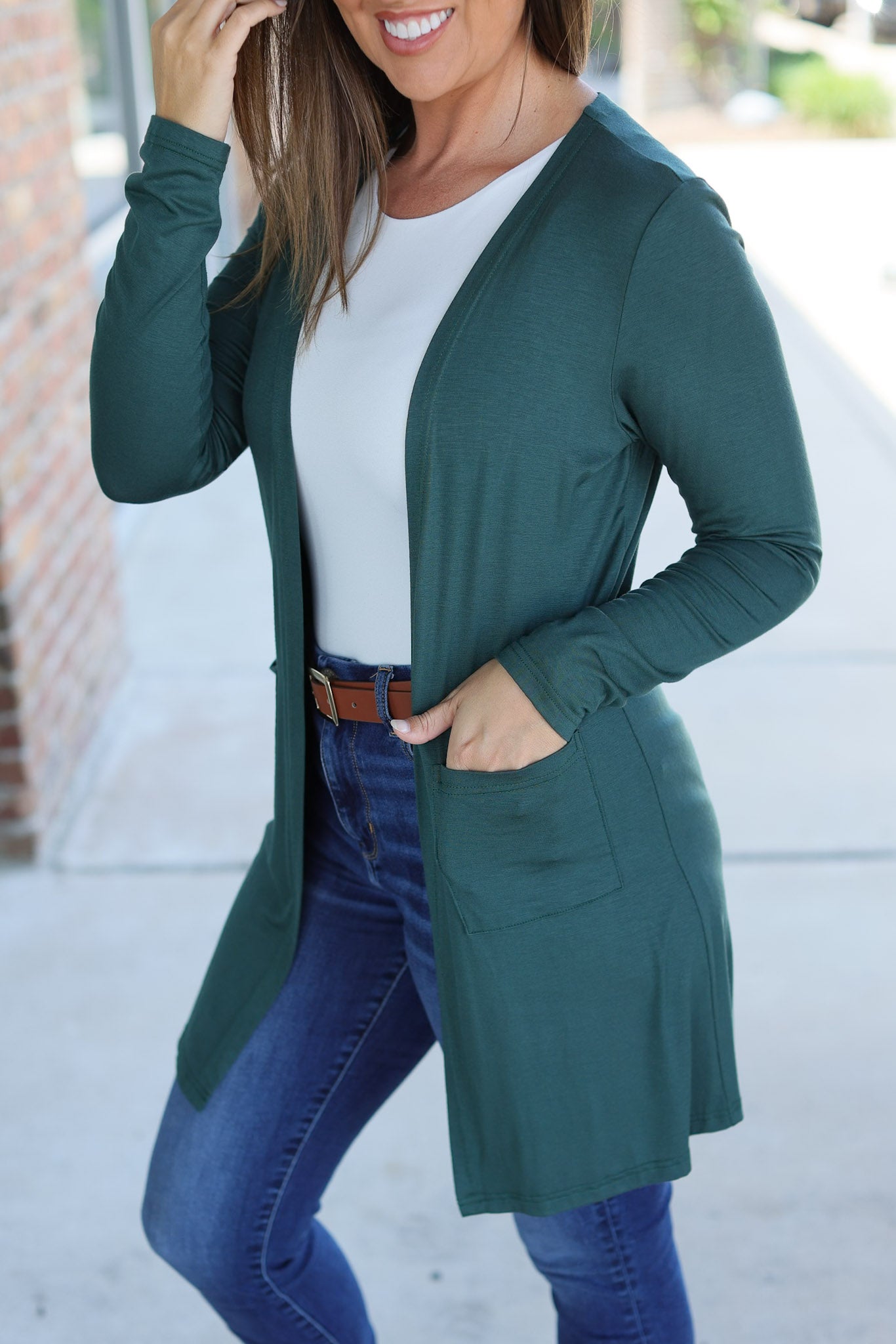 Michelle Mae Classic Cardigan - Evergreen