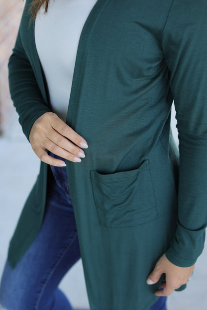 Michelle Mae Classic Cardigan - Evergreen