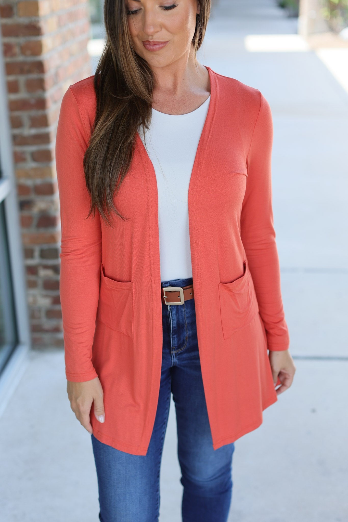 Michelle Mae Classic Cardigan - Pumpkin