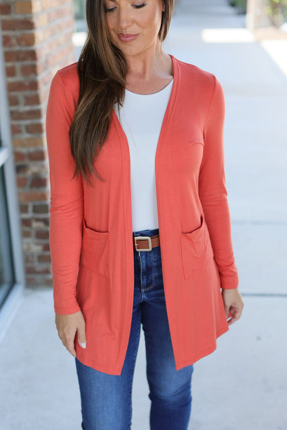 Michelle Mae Classic Cardigan - Pumpkin