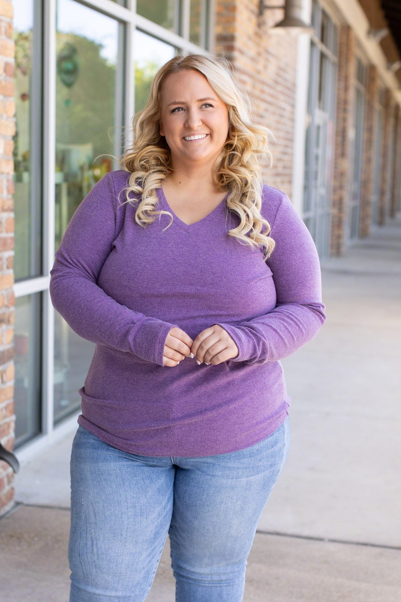 Michelle Mae Leah Long Sleeve Top - Purple