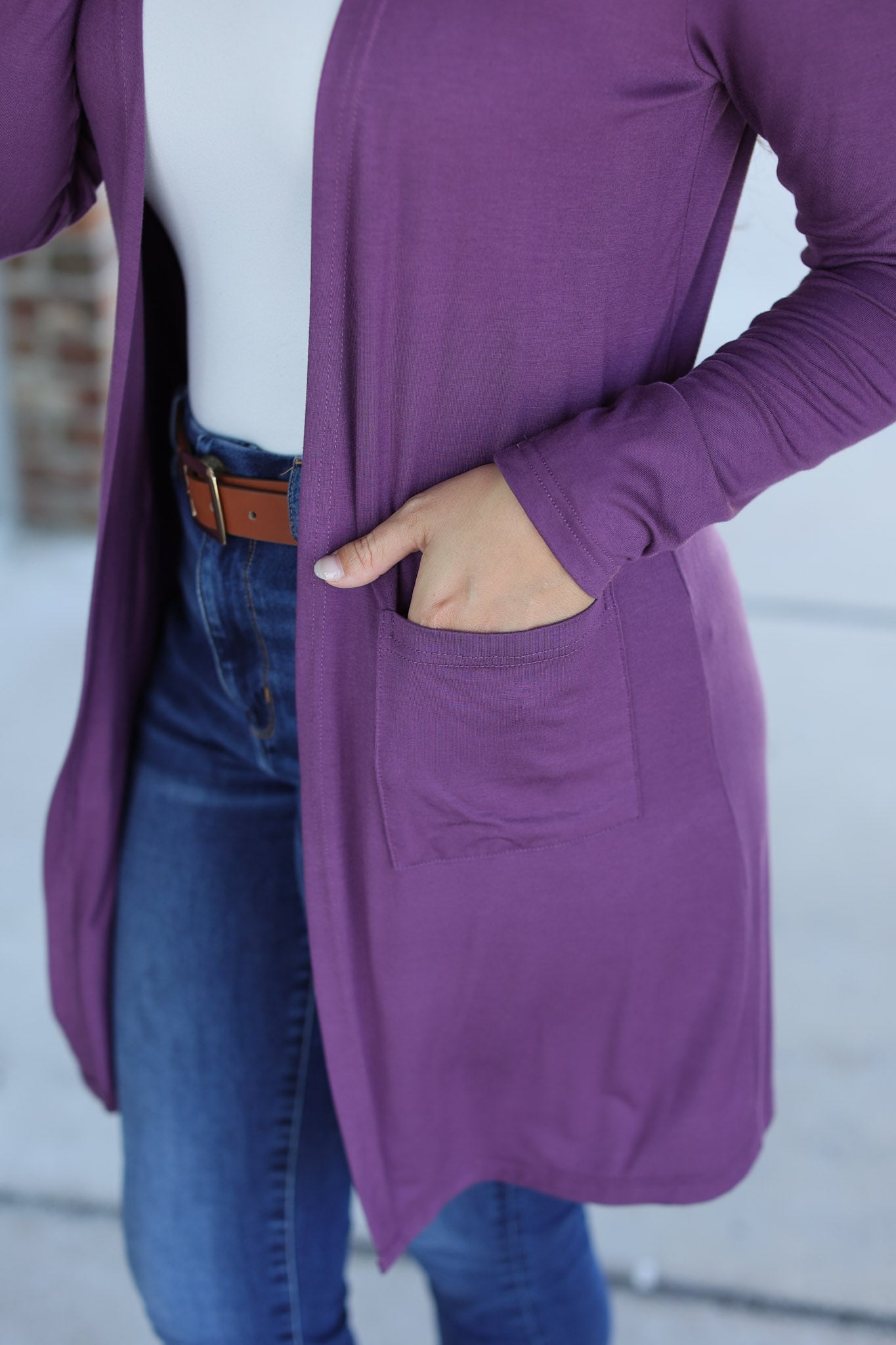 Michelle Mae Classic Cardigan - Purple