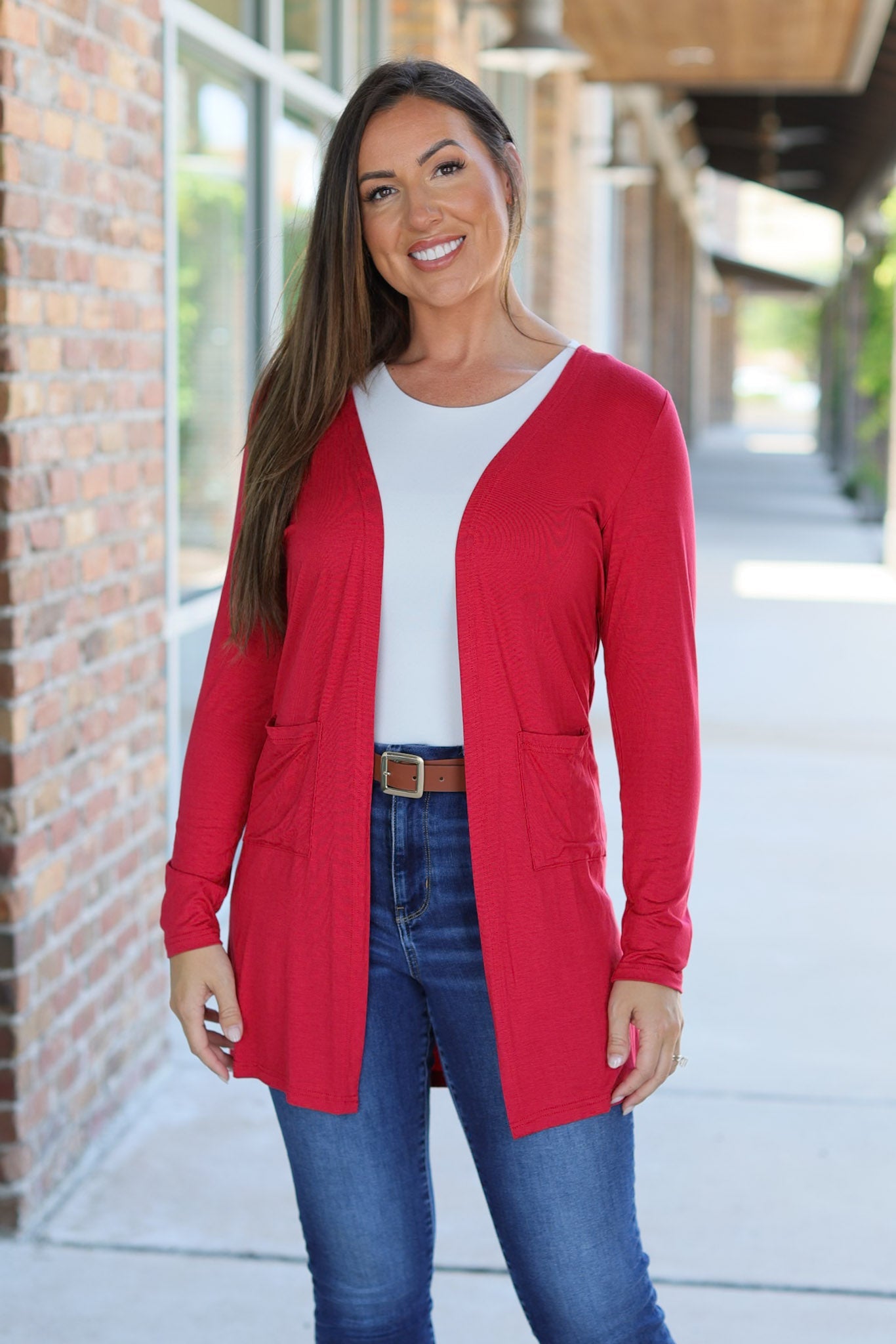 Michelle Mae Classic Cardigan - Red