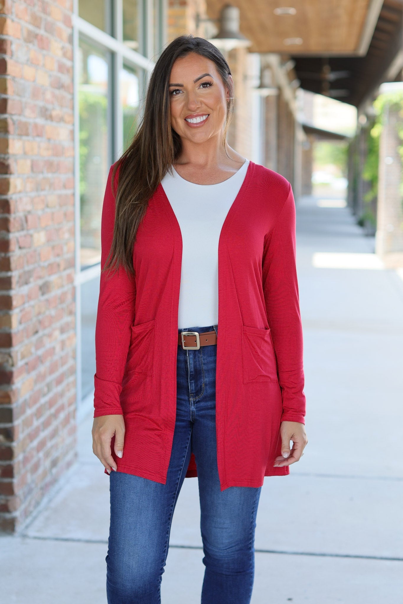 Michelle Mae Classic Cardigan - Red