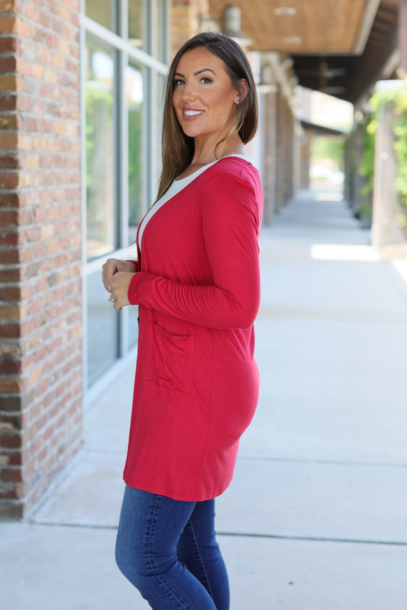 Michelle Mae Classic Cardigan - Red