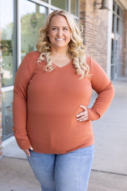 Michelle Mae Leah Long Sleeve Top - Pumpkin