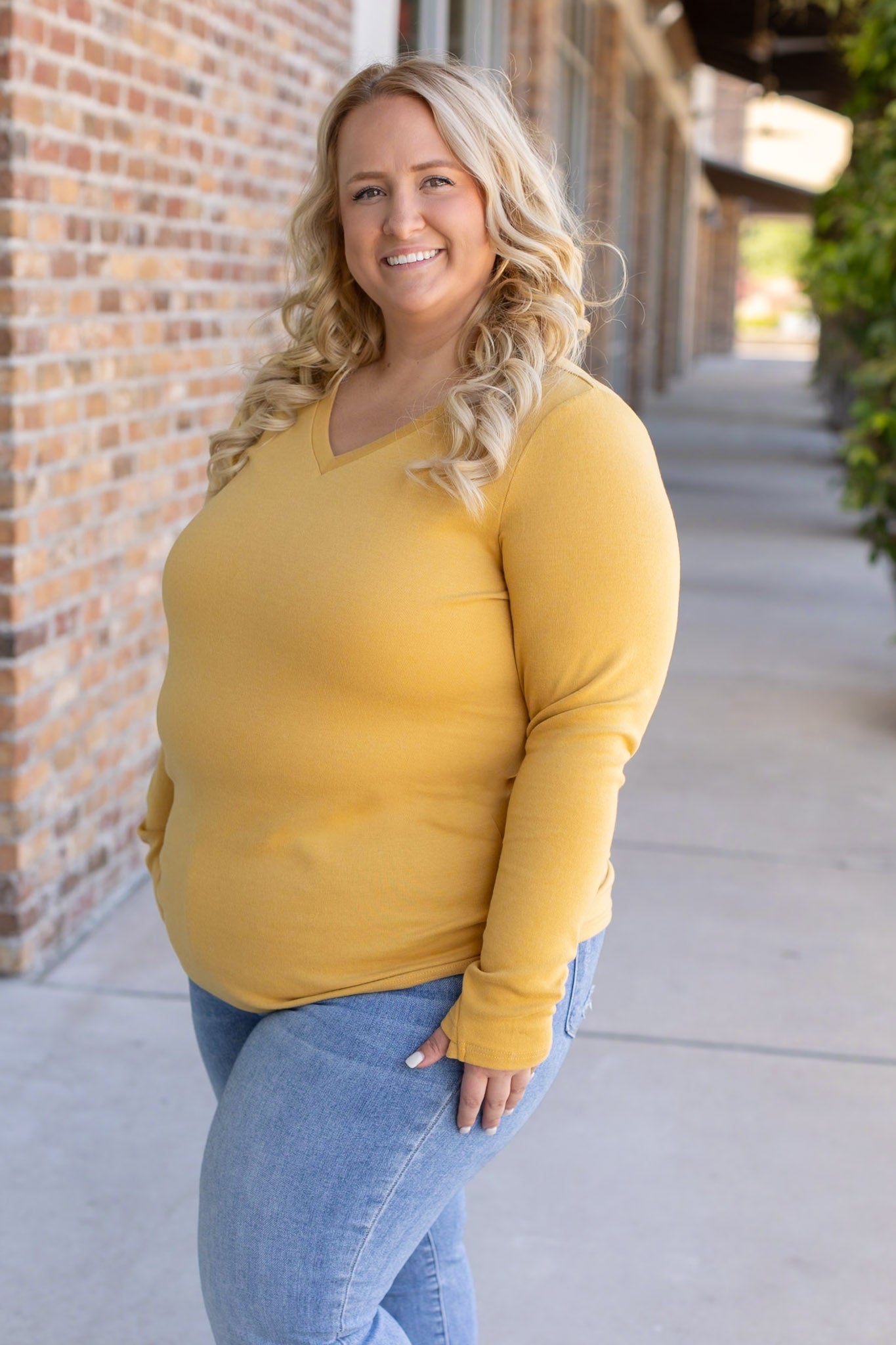 Michelle Mae Leah Long Sleeve Top - Mustard