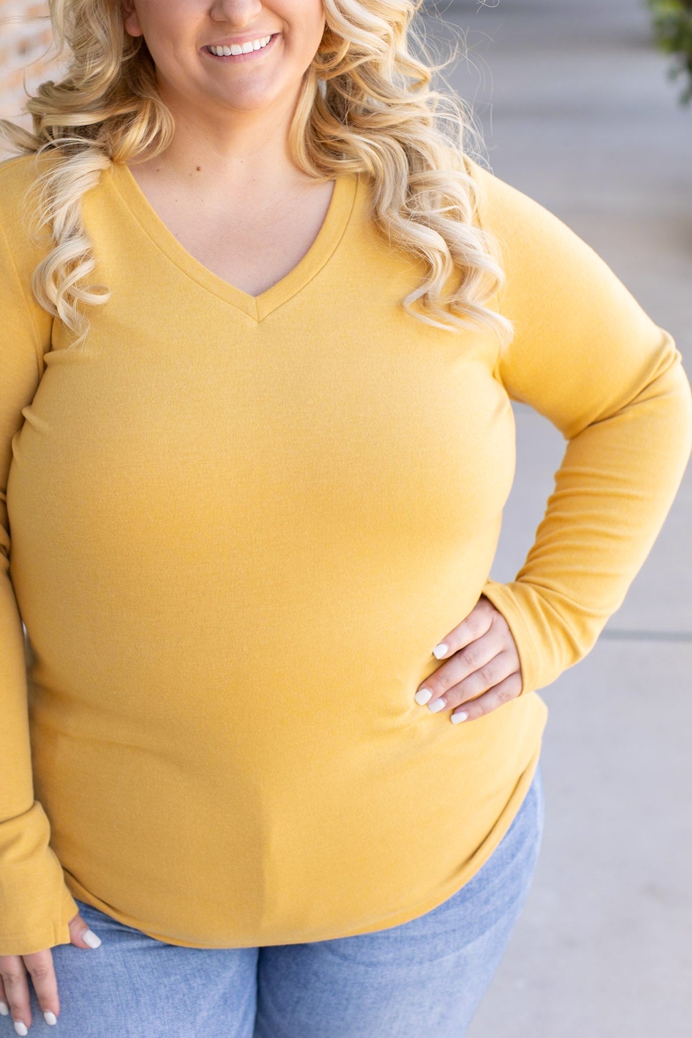 Michelle Mae Leah Long Sleeve Top - Mustard