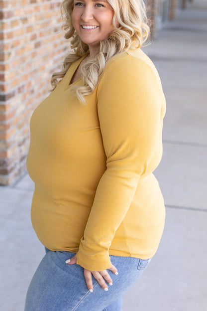 Michelle Mae Leah Long Sleeve Top - Mustard