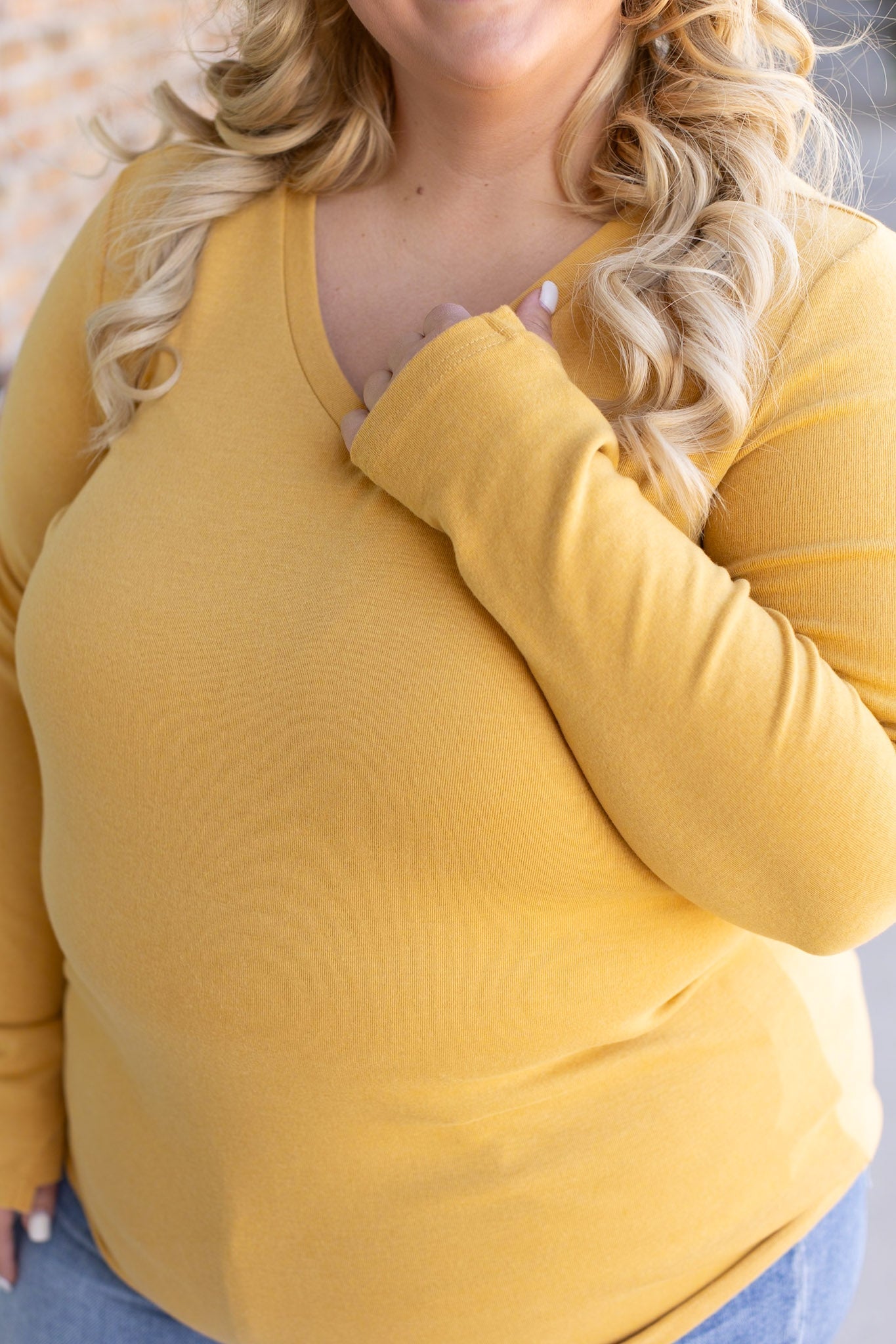 Michelle Mae Leah Long Sleeve Top - Mustard