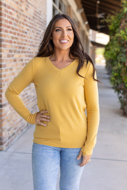 Michelle Mae Leah Long Sleeve Top - Mustard