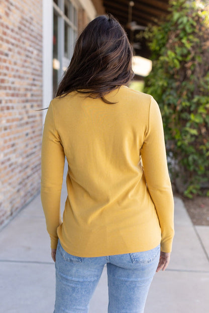 Michelle Mae Leah Long Sleeve Top - Mustard