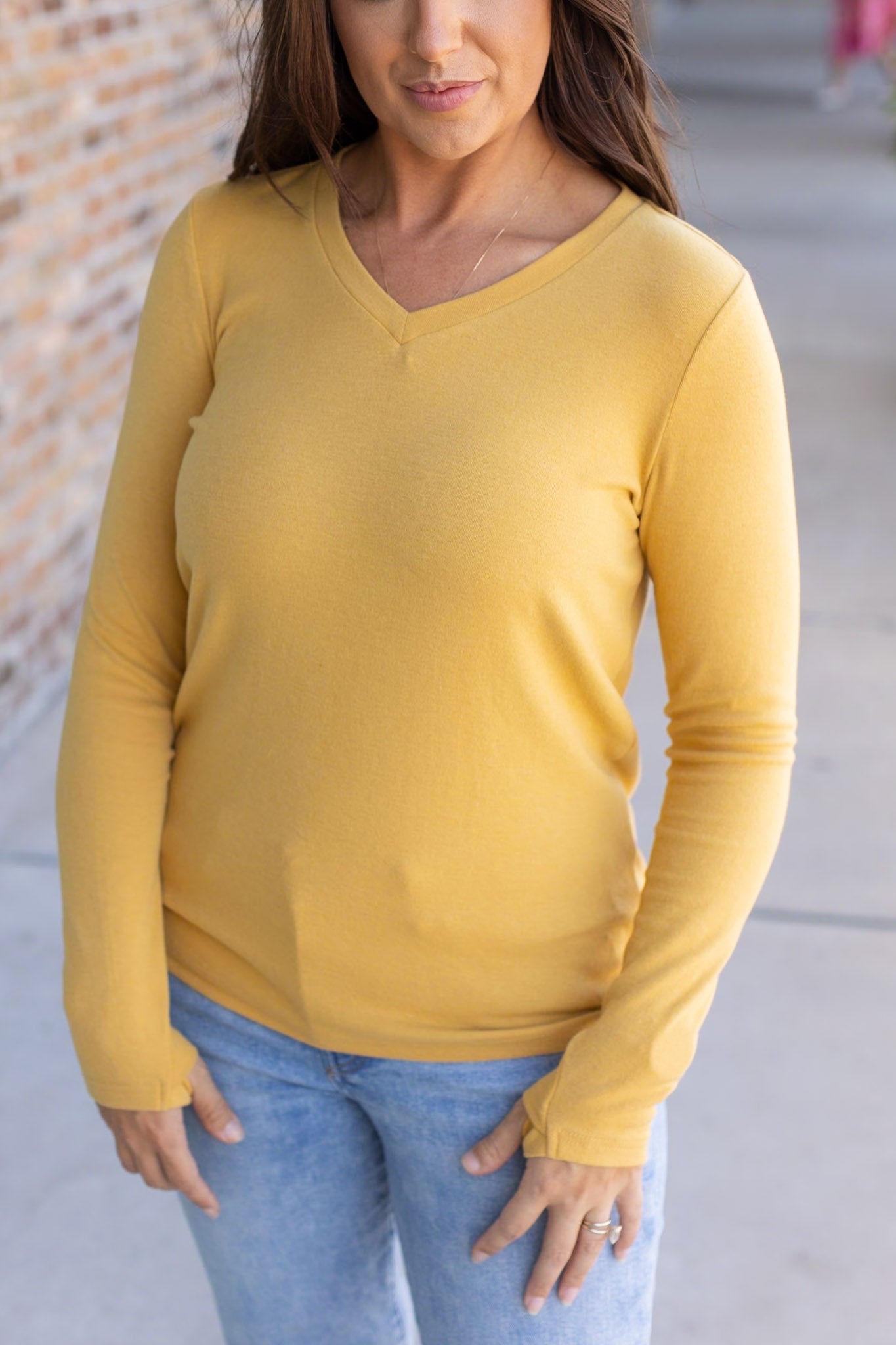 Michelle Mae Leah Long Sleeve Top - Mustard