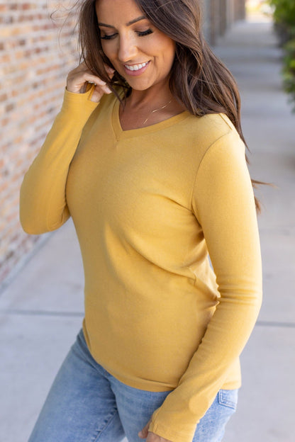 Michelle Mae Leah Long Sleeve Top - Mustard