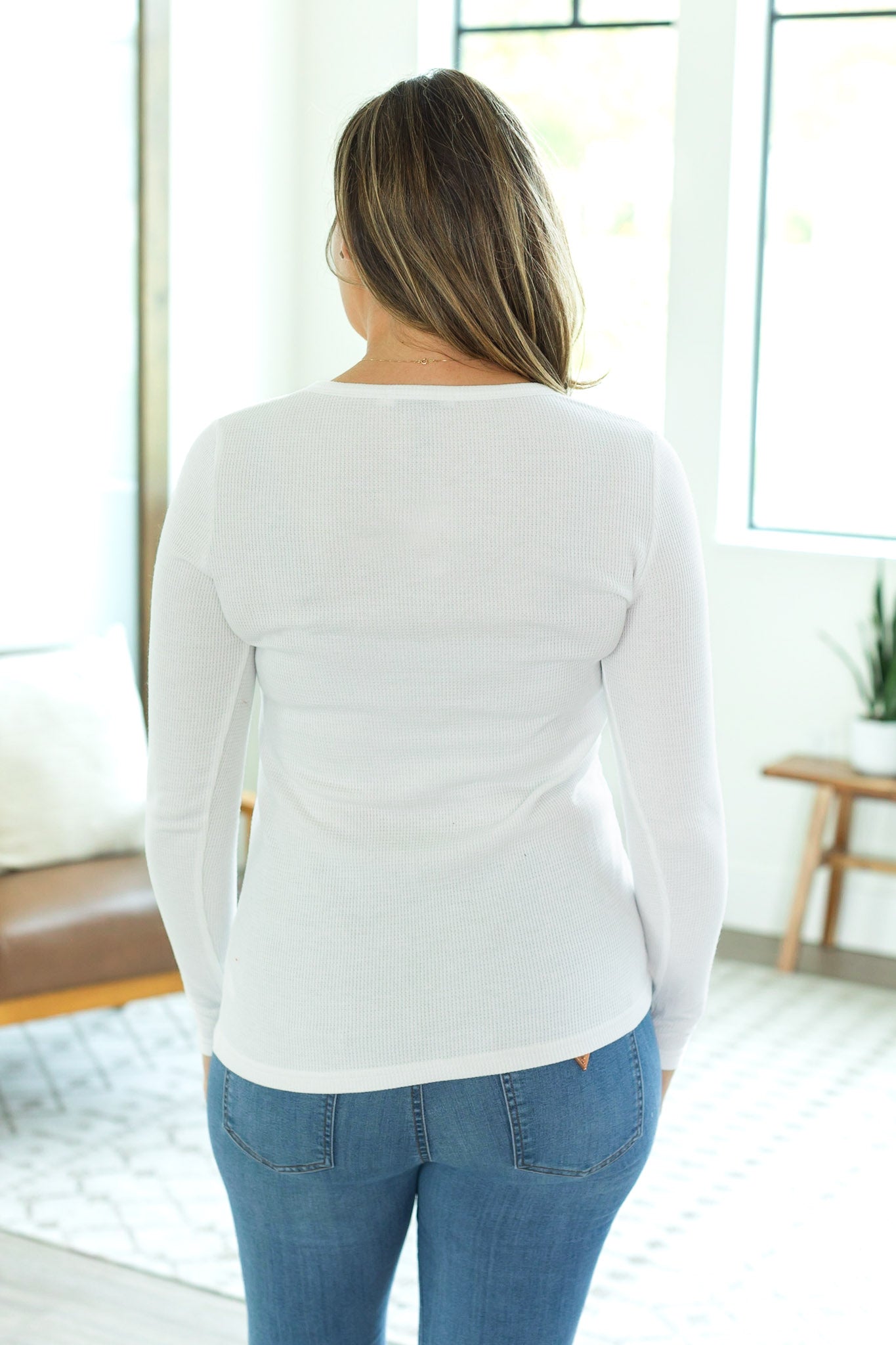 Michelle Mae Harper Long Sleeve Henley - White